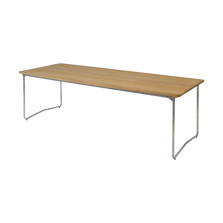 Table B31 eettafel 230 cm, Geoliede eiken-gegalvaniseerde poten Grythyttan stalen meubelen