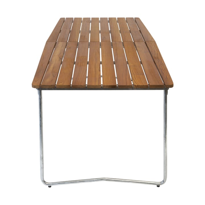 Table B31 eettafel 230 cm - Onbehandeld teak - gegalvaniseerde poten - Grythyttan stalen meubelen
