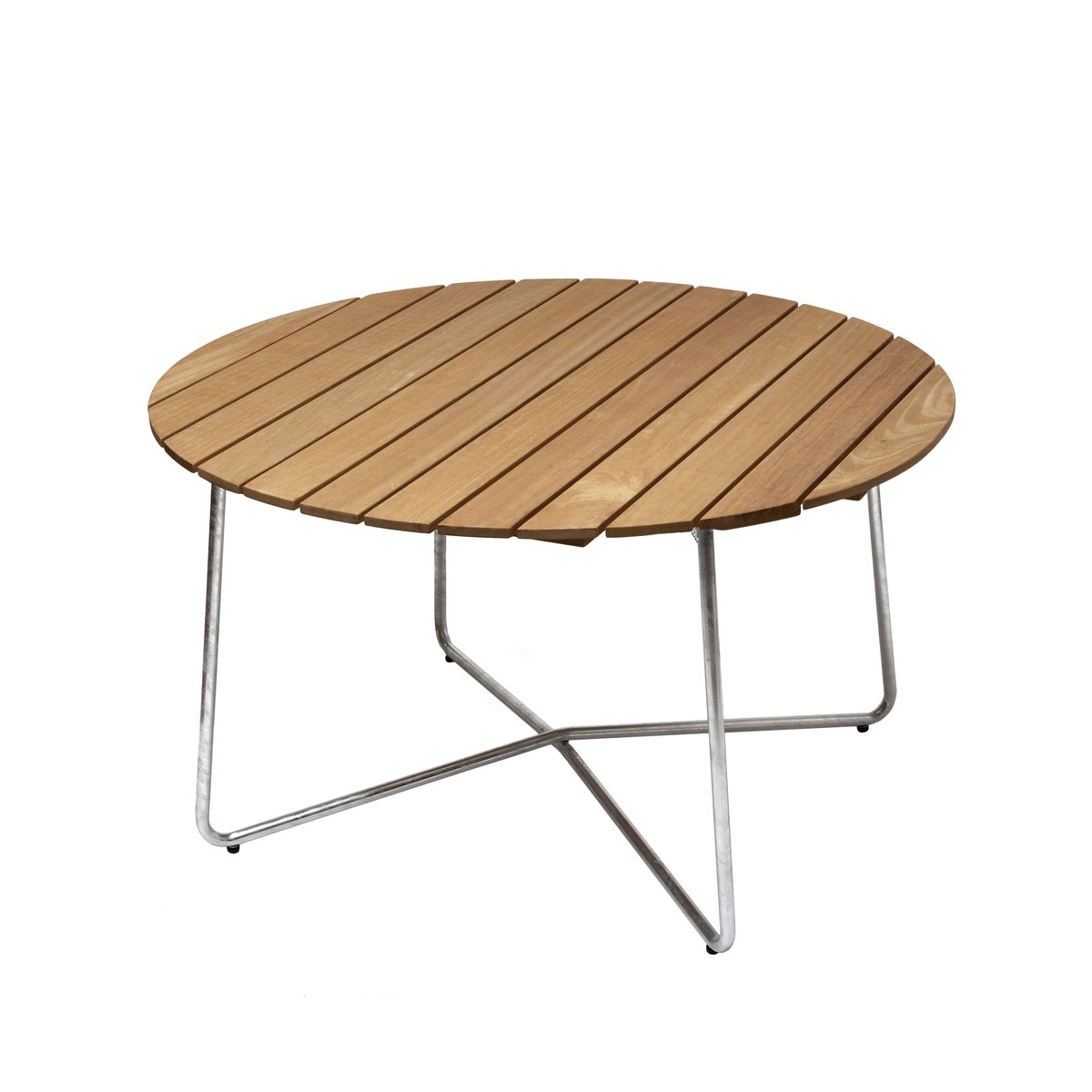 Grythyttan Stålmöbler 9A eettafel Geoliede eiken-verzinkt frame o120 cm