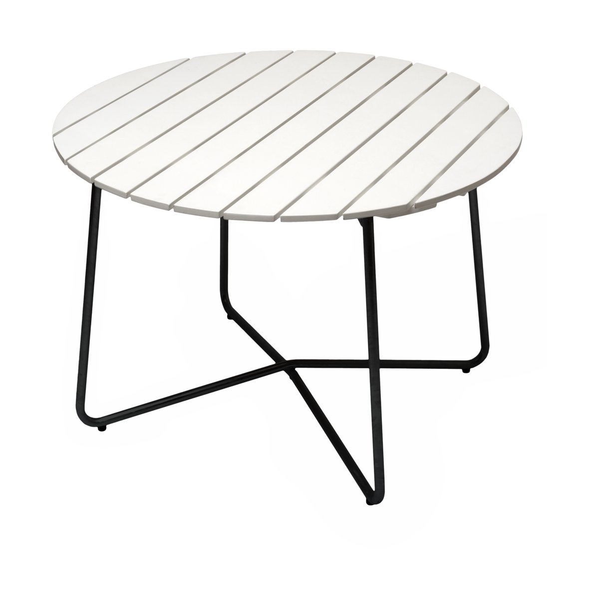 Grythyttan Stålmöbler 9A eettafel Witgelakte eiken-zwart, Ø100 cm