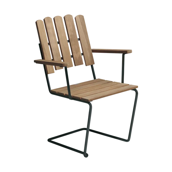 A2 fauteuil - Onbehandeld teak-zwart - Grythyttan Stålmöbler