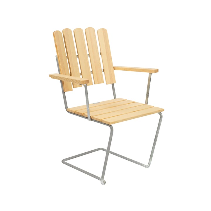 A2 fauteuil - Sparrenhout olie-verzinkt rek - Grythyttan Stålmöbler