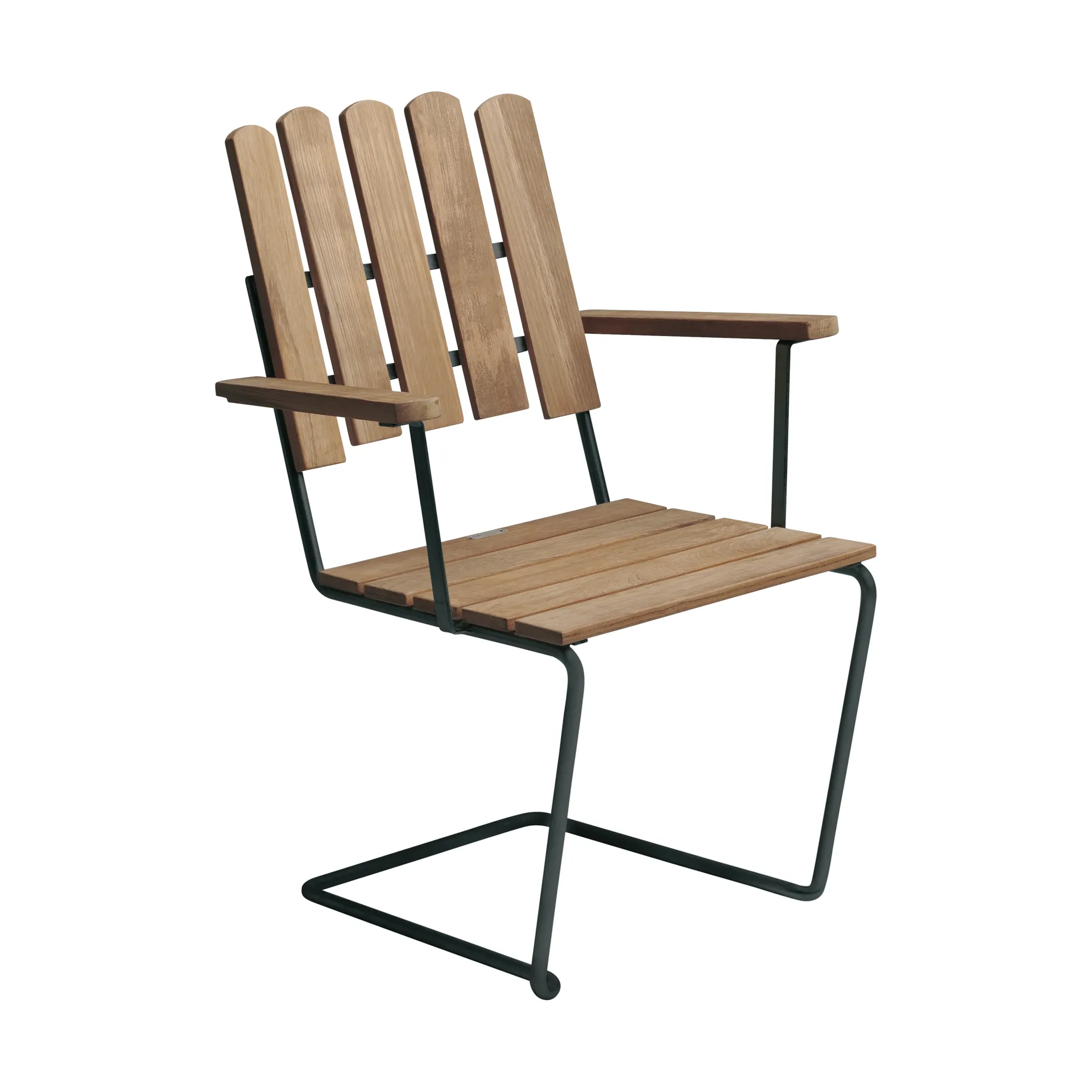 A2 tuinstoel, Onbehandeld teak-zwart Grythyttan Stålmöbler