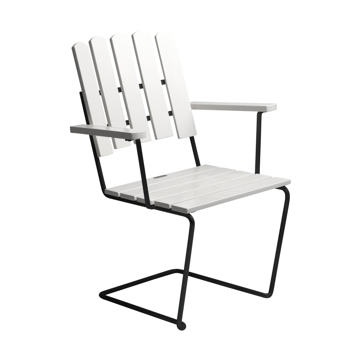 Grythyttan Stålmöbler A2 tuinstoel White lacquered oak-zwart