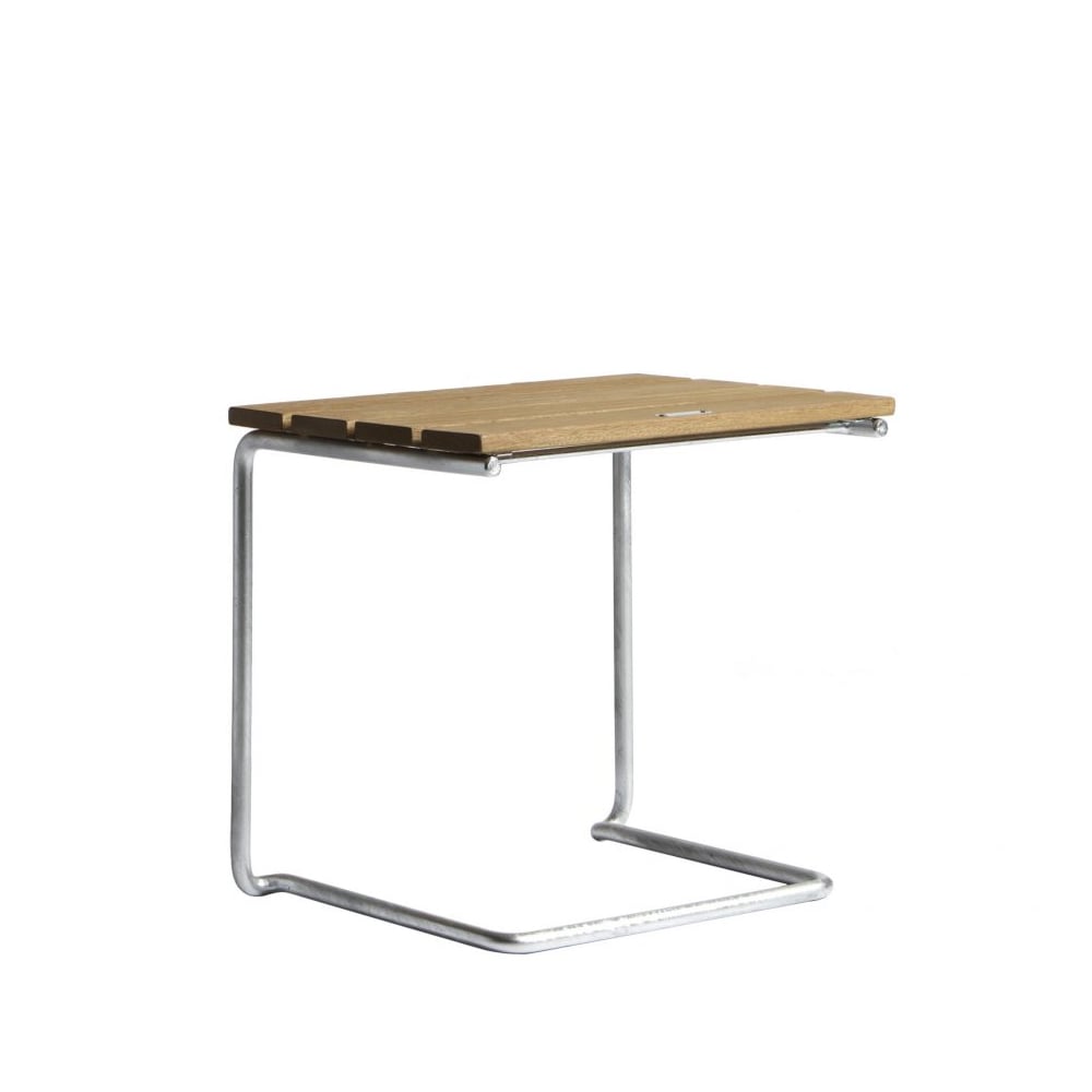 Grythyttan Stålmöbler A3 tafel/voetenbankje Eiken olie-verzinkt frame