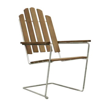 A3 zonnestoel - Teak-verzinkt frame - Grythyttan Stålmöbler