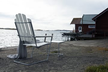 A3 zonnestoel - Wit gelakte eiken - verzinkt - Grythyttan Stålmöbler