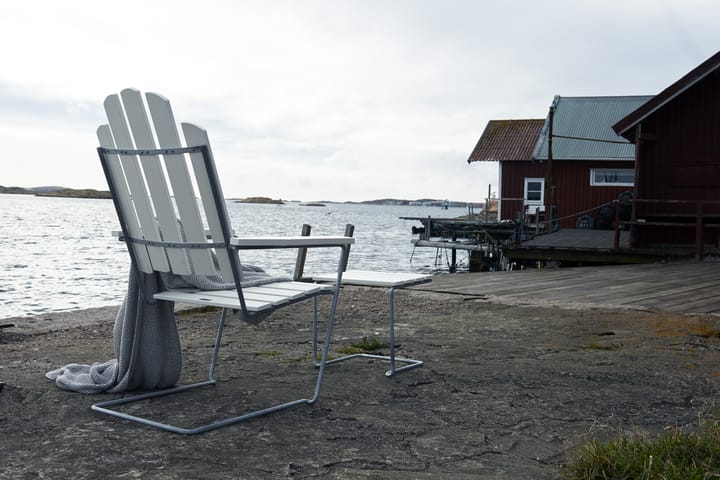 A3 zonnestoel, Wit gelakte eiken - verzinkt Grythyttan Stålmöbler