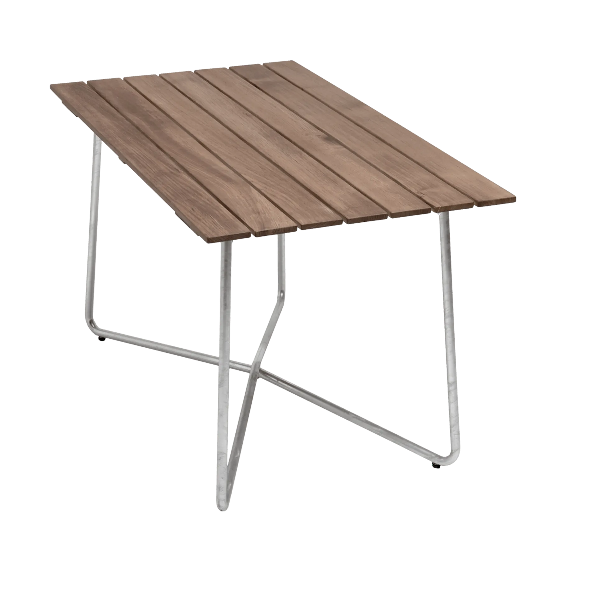 B25A tafel, Teak-verzinkt frame Grythyttan Stålmöbler