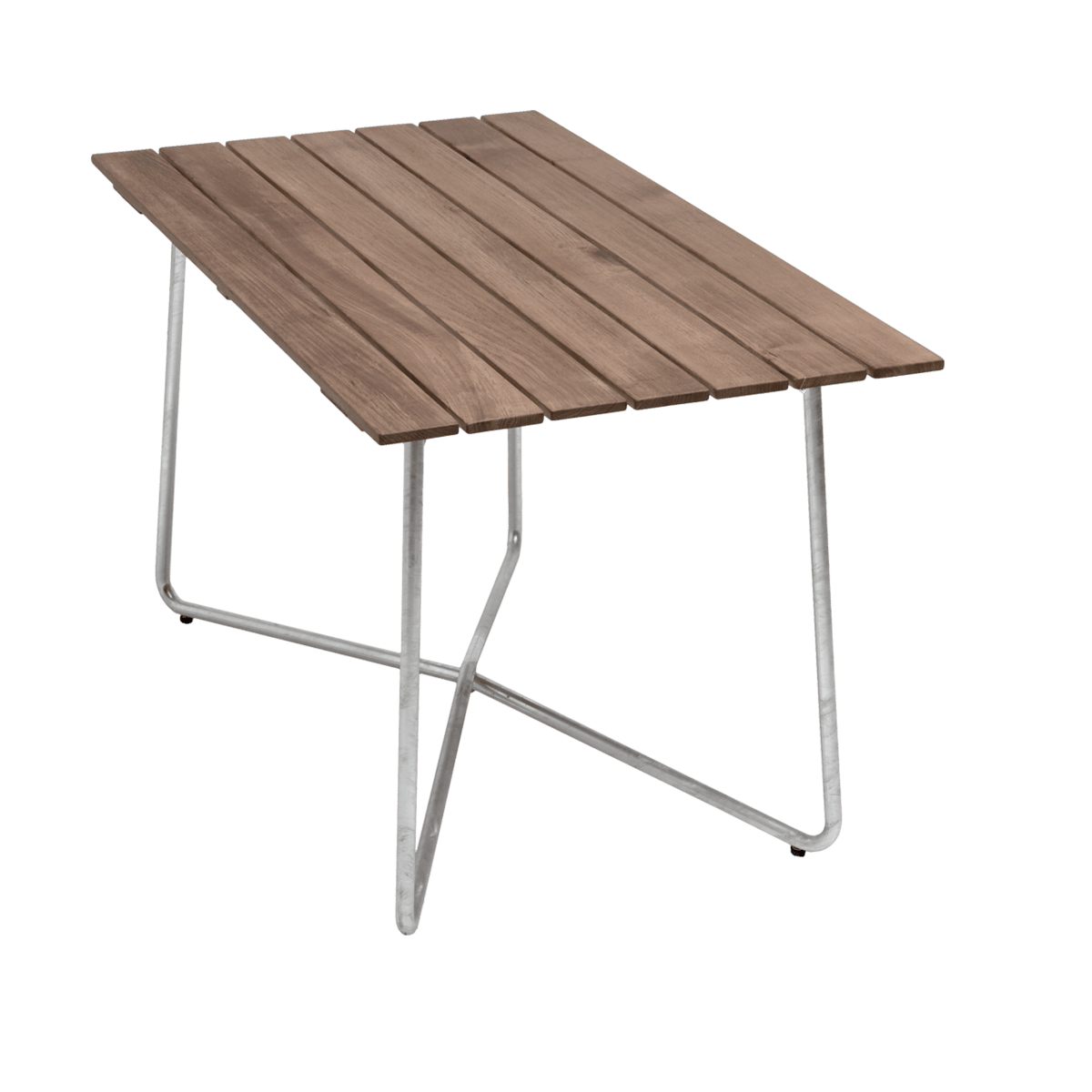Grythyttan Stålmöbler B25A tafel Teak-verzinkt frame