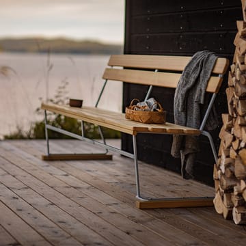 Bank 5 - Teak-verzinkt frame - Grythyttan Stålmöbler