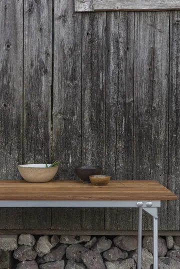 Bank 9 bank - Teak-170 cm-verzinkt - Grythyttan Stålmöbler