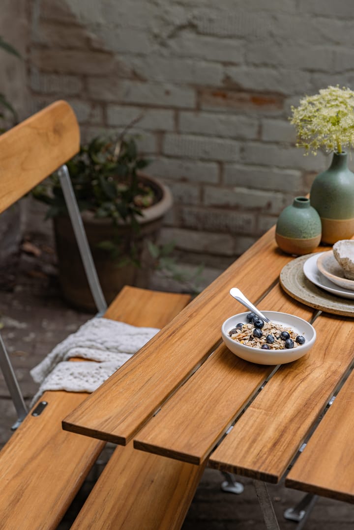 Bryggeri tafel - Teak-verzinkt frame - Grythyttan Stålmöbler