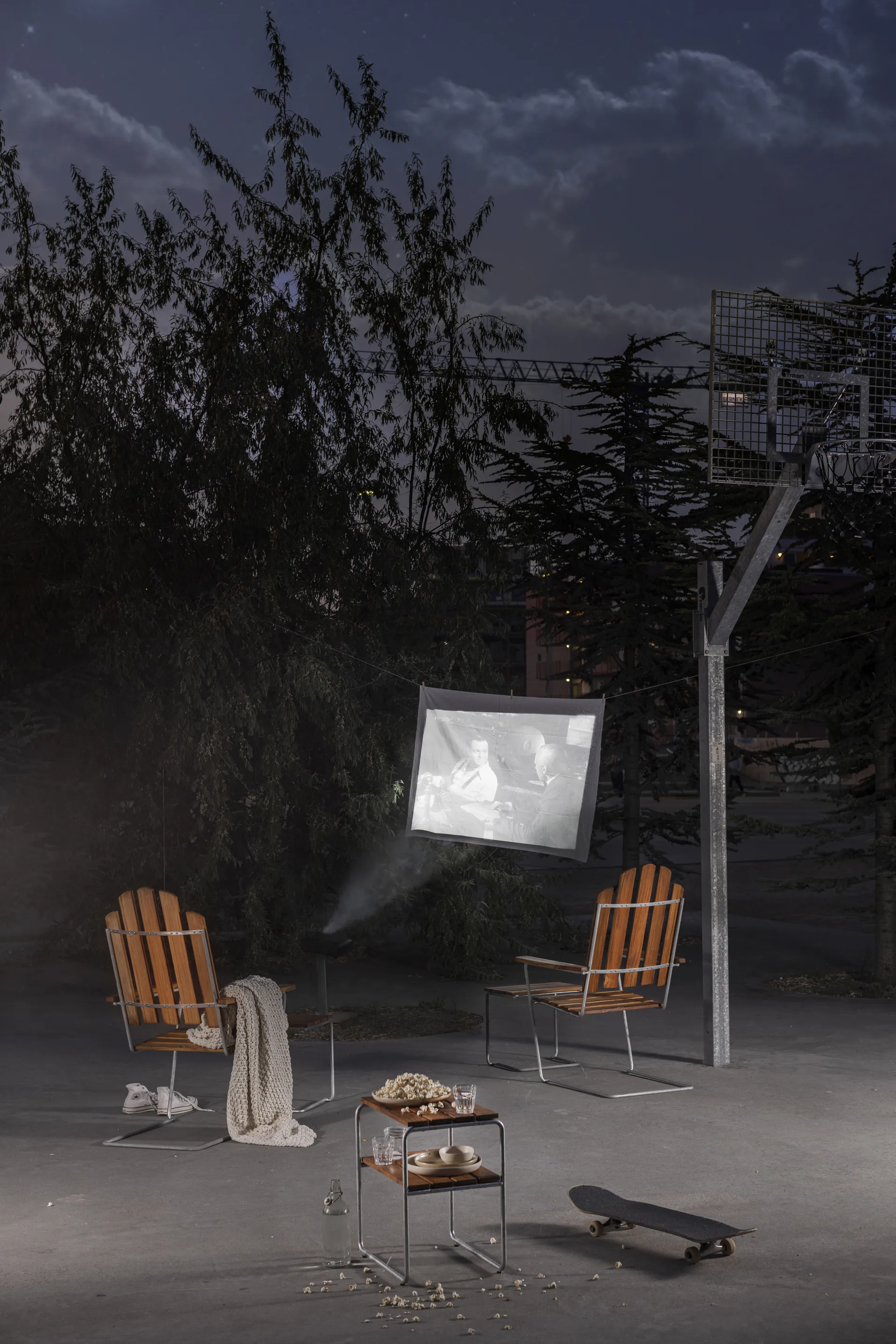 Grythyttan bijzettafel, Teak-verzinkt frame Grythyttan Stålmöbler