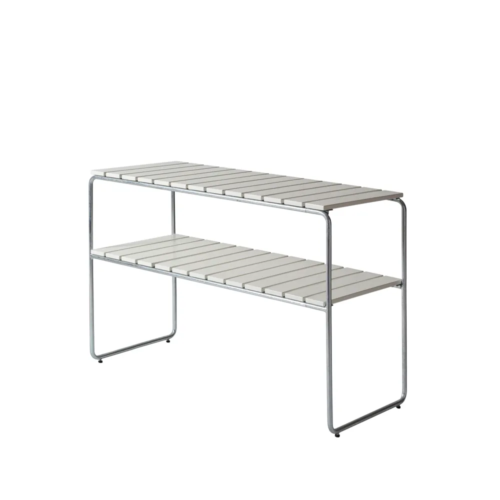 Grythyttan bijzettafel, Wit gelakte eiken-verzinkt frame Grythyttan Stålmöbler