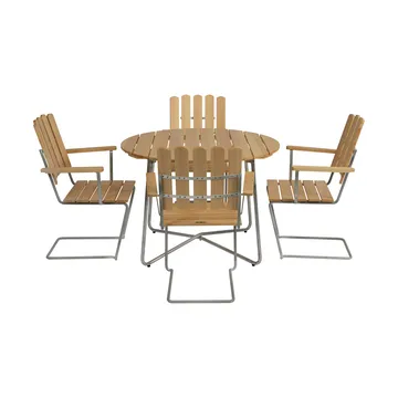 Grythyttan eettafelset sparrenhout 9A Ø100cm + 4 st. A2 - Grythyttan Stålmöbler