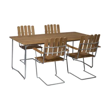 Grythyttan eettafelset teak B31 170cm + 4 st. A2 - Grythyttan Stålmöbler
