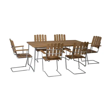 Grythyttan eettafelset teak B31 170cm + 6 st. A2 - Grythyttan Stålmöbler