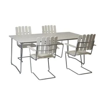 Grythyttan eettafelset wit B31 170 cm + 4 st. A2 - Grythyttan Stålmöbler