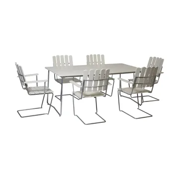 Grythyttan eettafelset wit B31 170 cm +  6 st. A2 - Grythyttan Stålmöbler