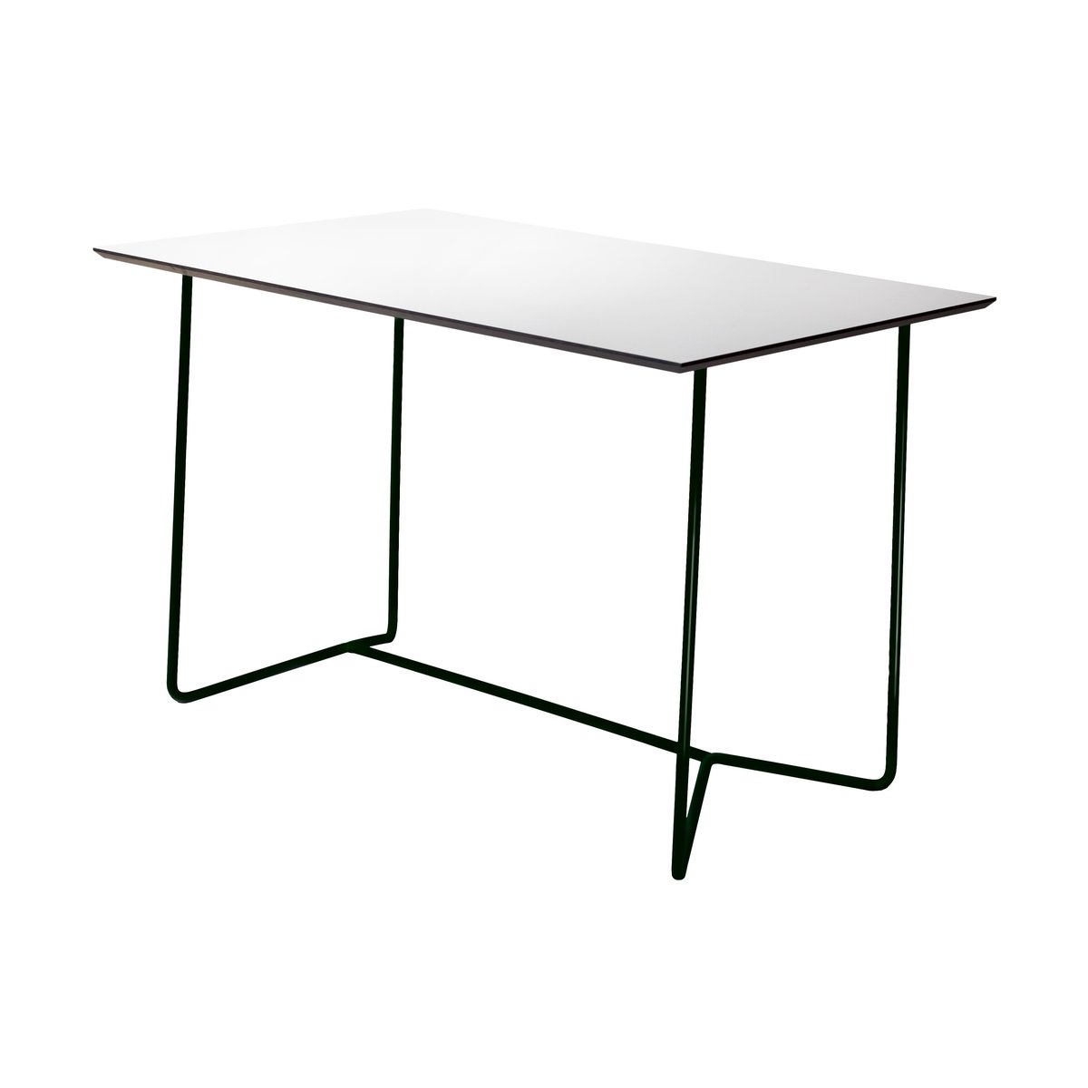 Grythyttan Stålmöbler High Tech rechthoekige tafel Wit compact laminaat-zwart
