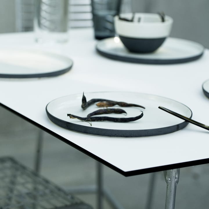High Tech rechthoekige tafel - Wit-verzinkt frame - Grythyttan Stålmöbler