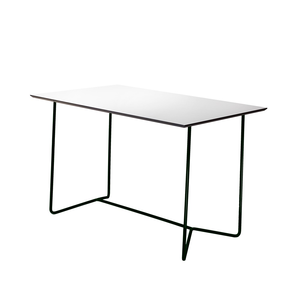 Grythyttan Stålmöbler High Tech rechthoekige tafel Wit-zwart frame