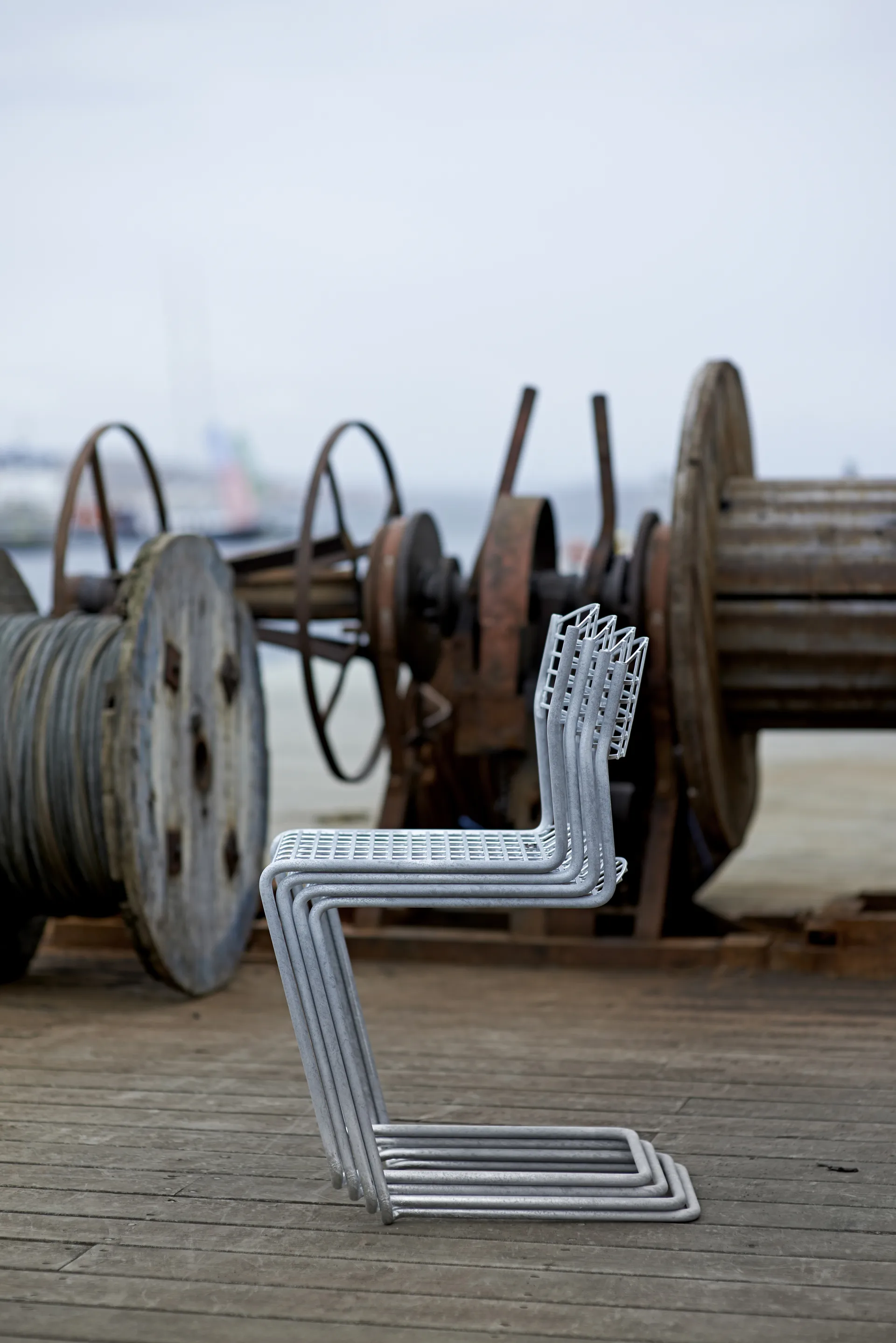 High Tech stoel, Verzinkt Grythyttan Stålmöbler