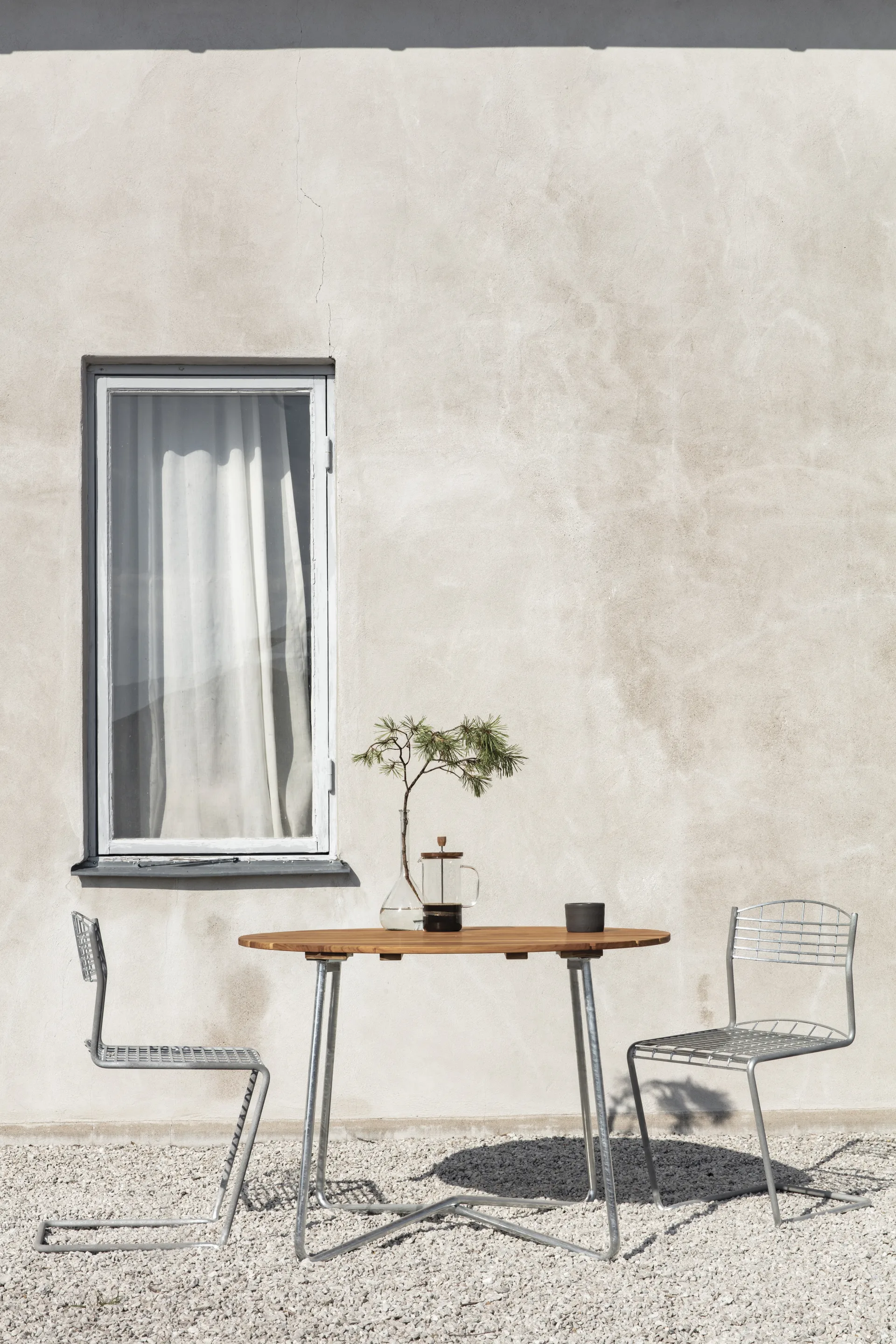 High Tech stoel, Verzinkt Grythyttan Stålmöbler