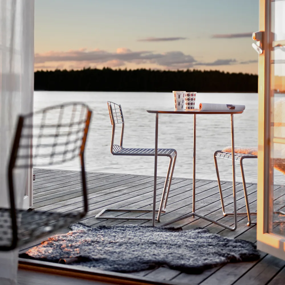 High Tech stoel, Verzinkt Grythyttan Stålmöbler