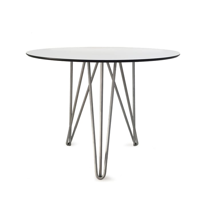 High Tech tafel, ø90 cm, Wit-verzinkt statief Grythyttan Stålmöbler