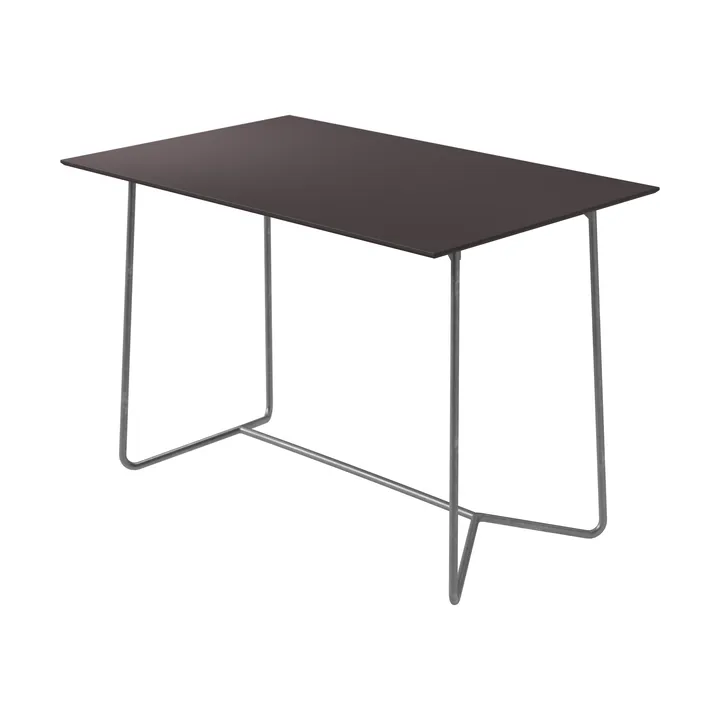 High Tech tafel - Houtskool compact laminaat-warm verzinkt onderstel, 110x70 cm - Grythyttan Stålmöbler