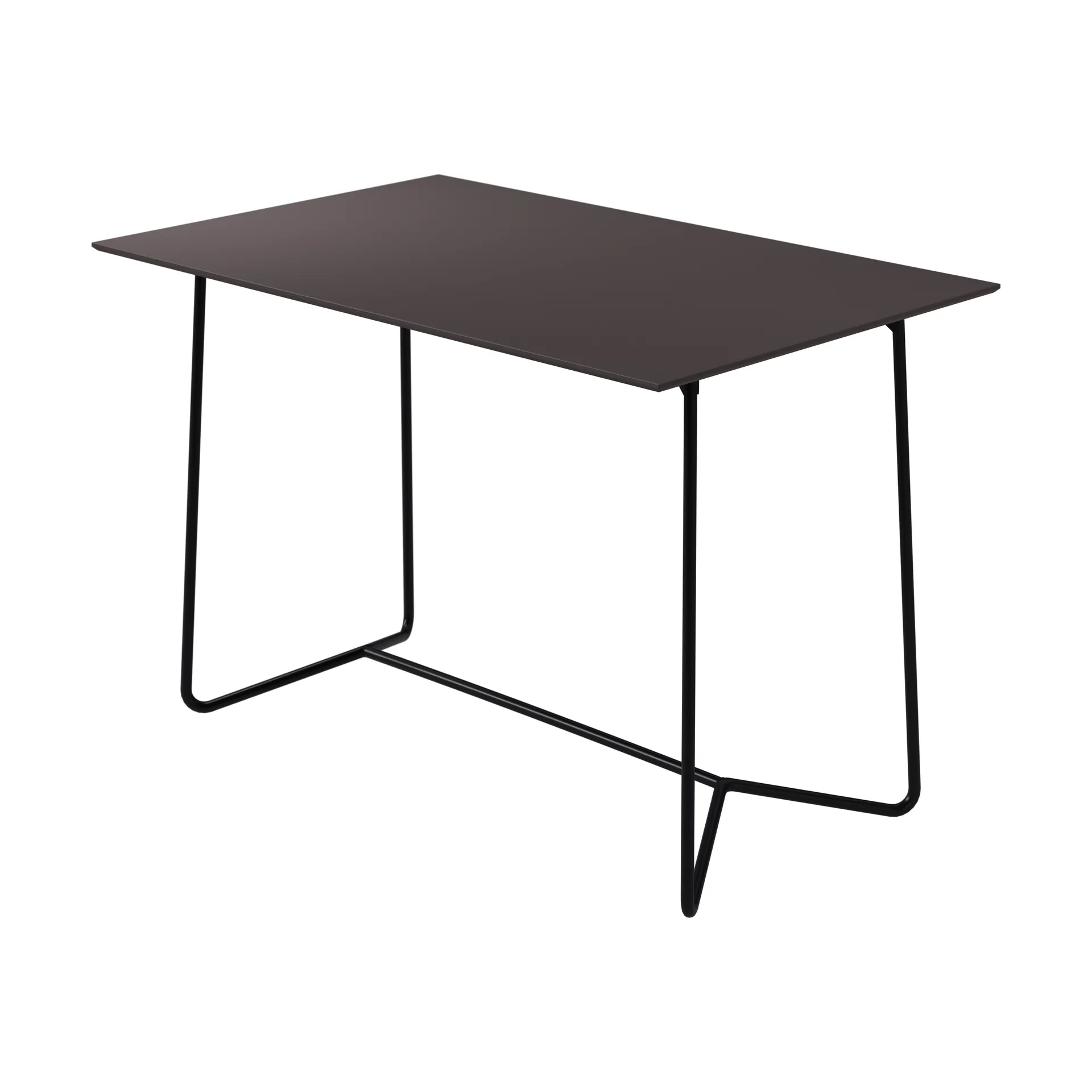 High Tech tafel, Houtskool compact laminaat-zwart onderstel, 110x70 cm Grythyttan Stålmöbler