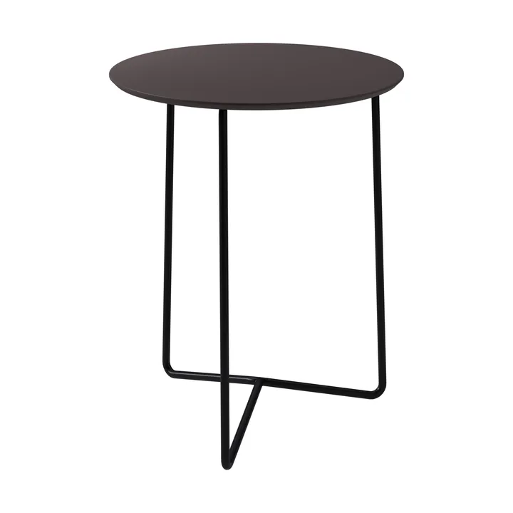 High Tech tafel - Houtskool compact laminaat-zwart onderstel, Ø60 cm - Grythyttan Stålmöbler