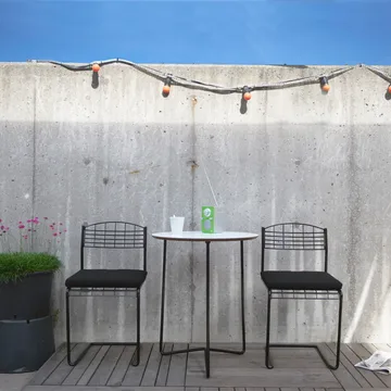 High Tech tafel - Wit-zwart frame, Ø60 cm - Grythyttan Stålmöbler