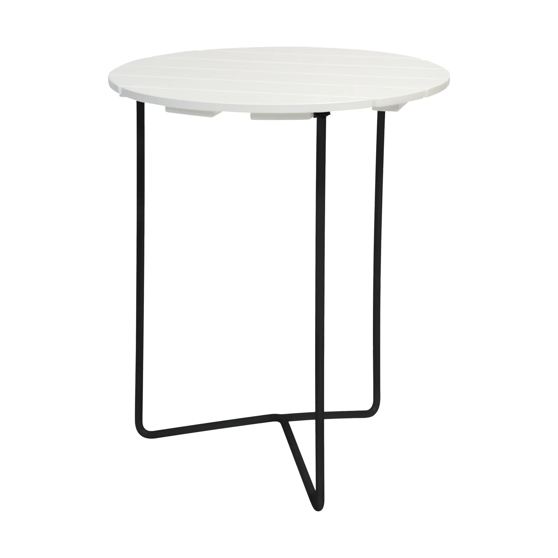 Table 6B tafel, Geoliede eik-zwart, Ø60 cm Grythyttan Stålmöbler
