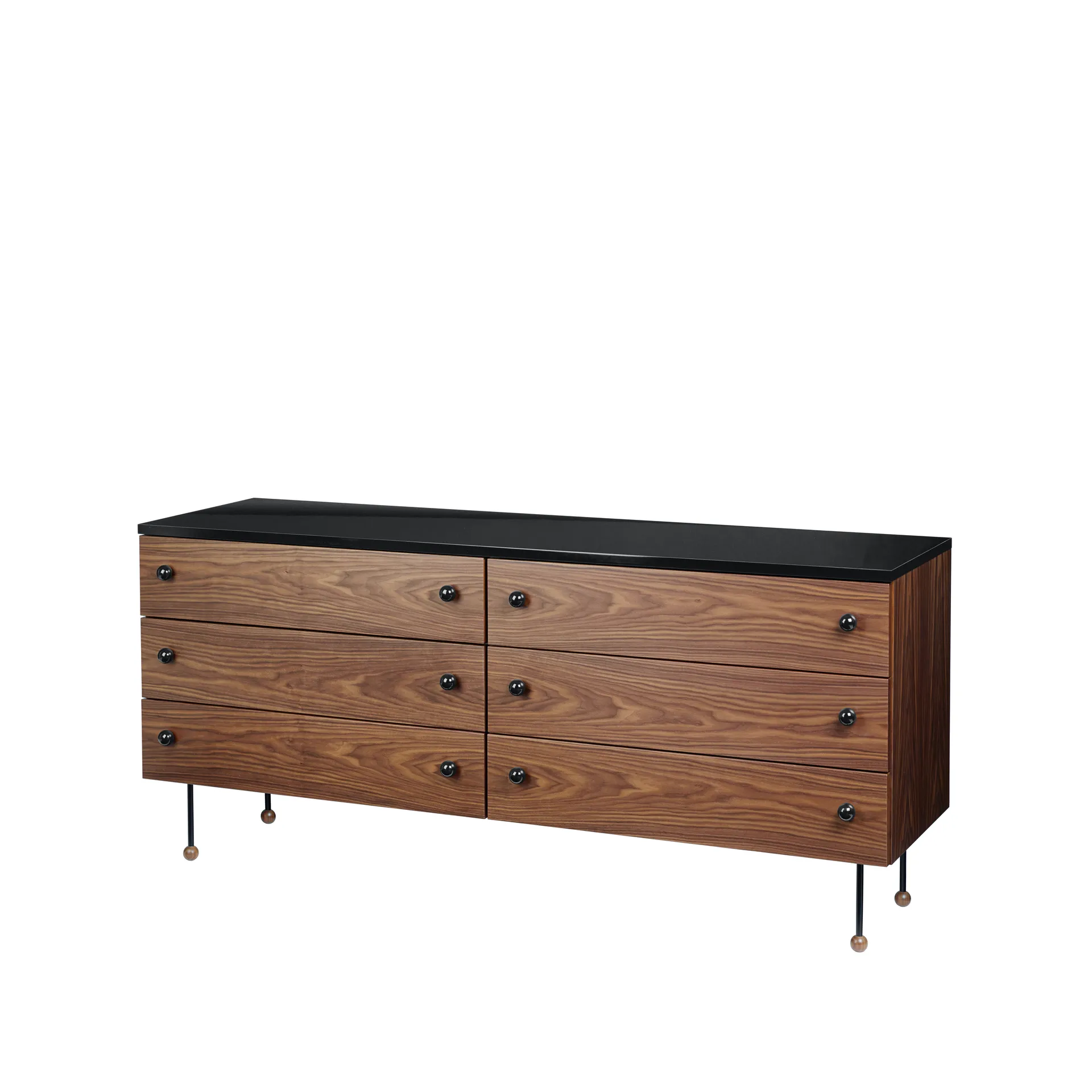 62 Dresser ladekast, american walnut, 6 lades GUBI