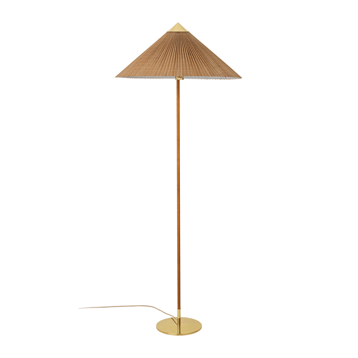 GUBI 9602 vloerlamp Bamboe-messing