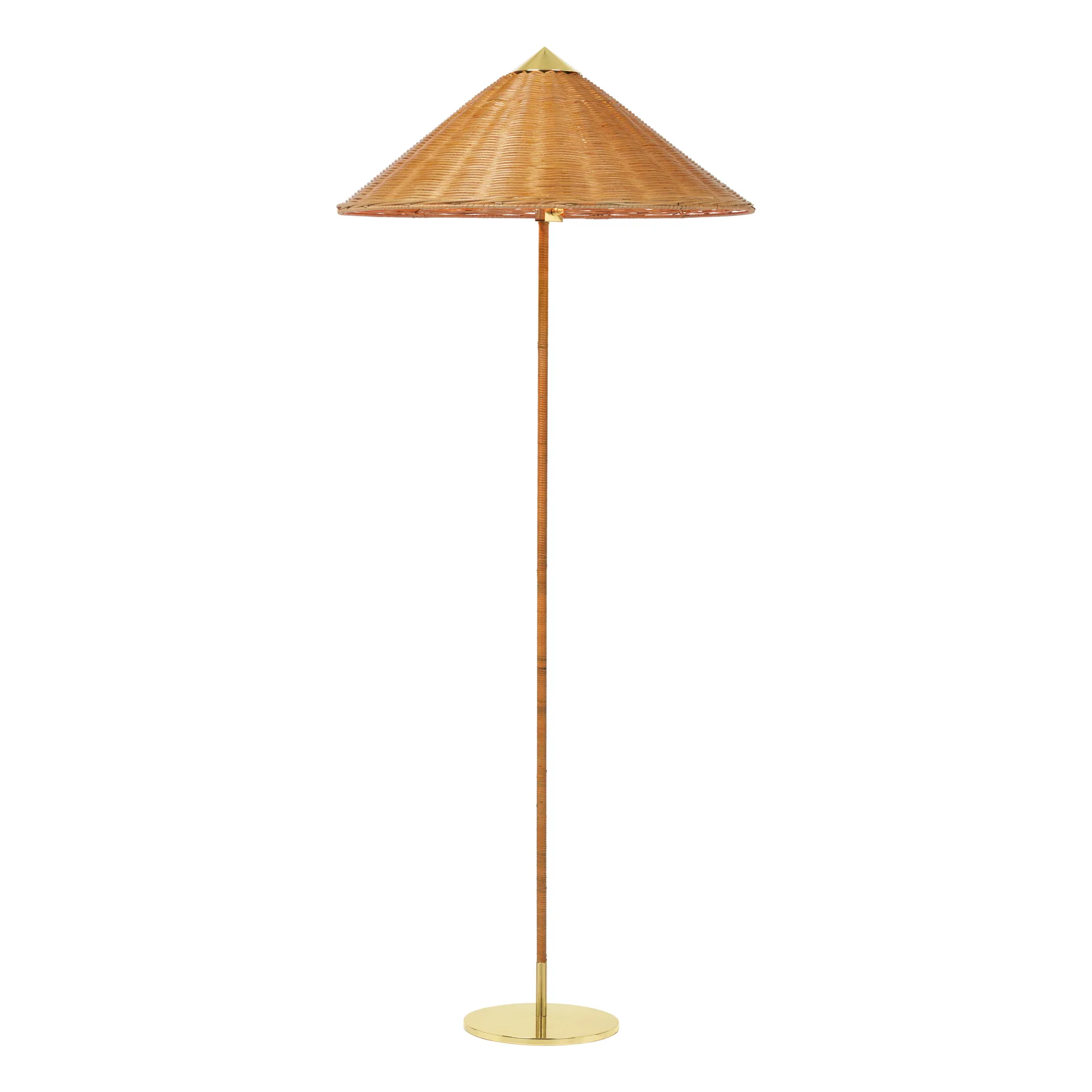 9602 vloerlamp, Messing-wicker willow GUBI