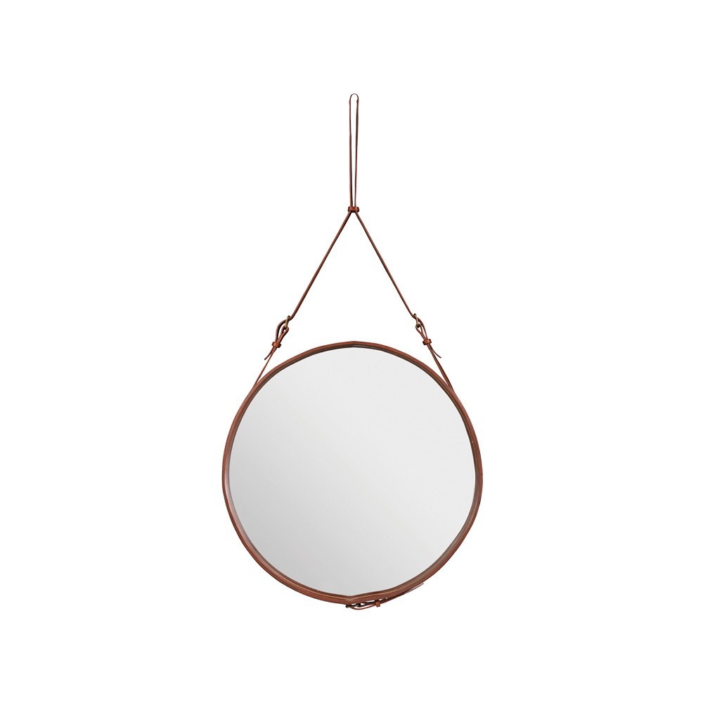 GUBI Adnet Ronde Spiegel brown, large | Scandinavisch Interieur | Wandspiegels | Bruin
