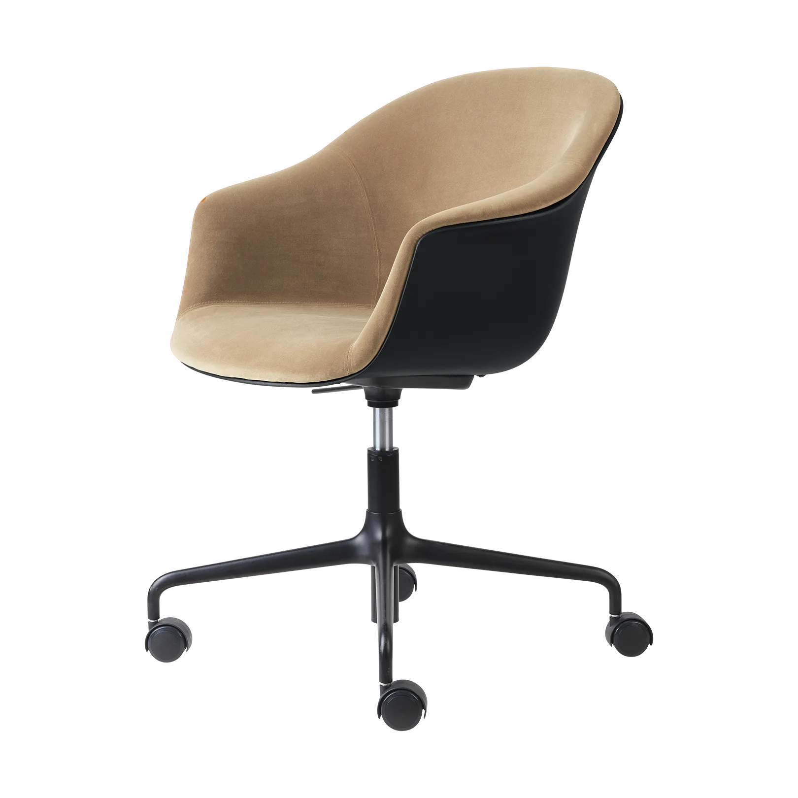 Bat Meeting Chair bureaustoel aan de voorkant bekleed, Dandy gubi 905 dune-black-black GUBI