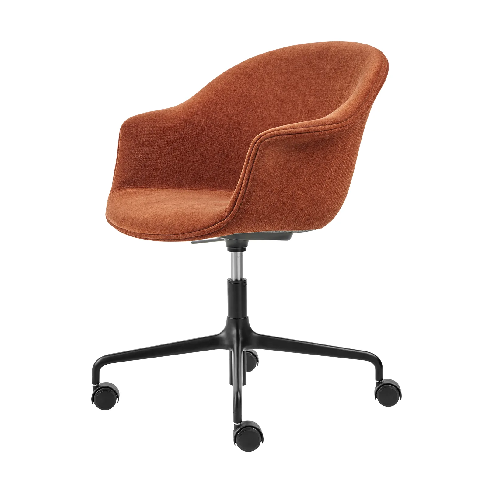 Bat Meeting Chair bureaustoel volledig bekleed, Belsuede special fr dedar 133-zwarte poten GUBI