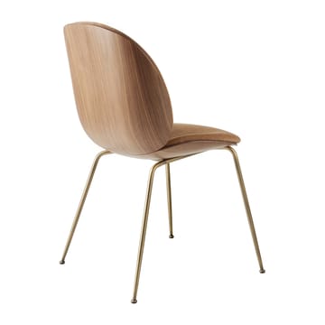 Beetle aan de voorkant beklede stoel walnoot - Antiek messing-Belsuede 132 - GUBI