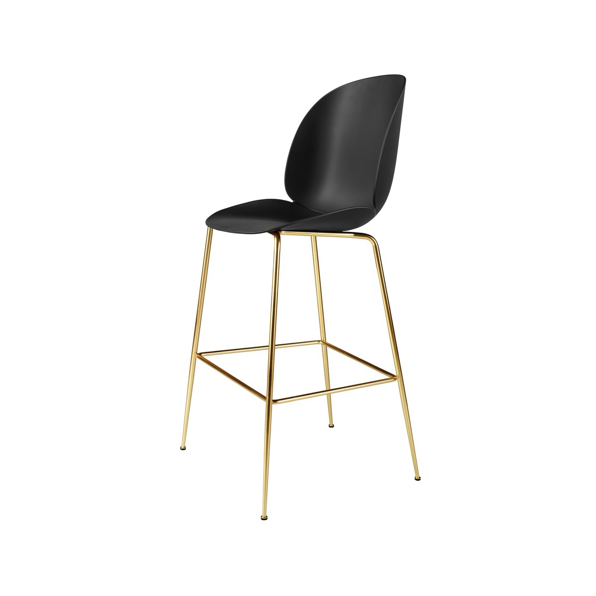 GUBI Beetle Barkruk hoog black, messing onderstel | Scandinavisch Interieur | Barstoelen | Zwart