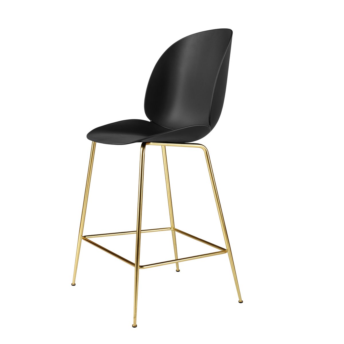 GUBI Beetle barkruk kunststof messing poten zwart | Scandinavisch Interieur | Barstoelen | Zwart