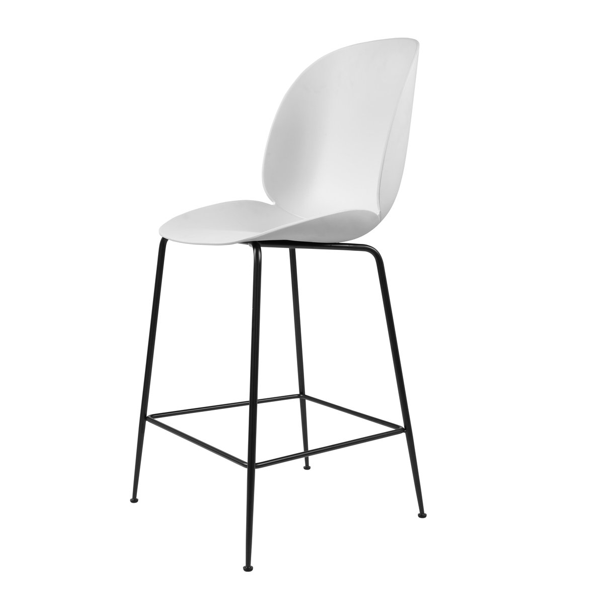 GUBI Beetle barkruk kunststof zwarte poten wit | Scandinavisch Interieur | Barstoelen | Wit