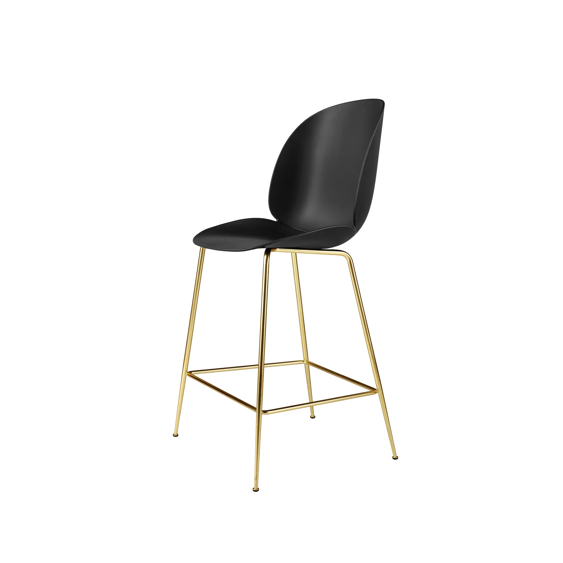 Beetle barkruk laag, black, messing onderstel GUBI