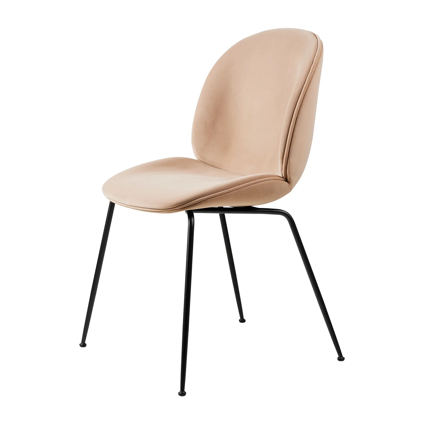Beetle dining chair fully upholstered conic base, Sunday 034-black GUBI