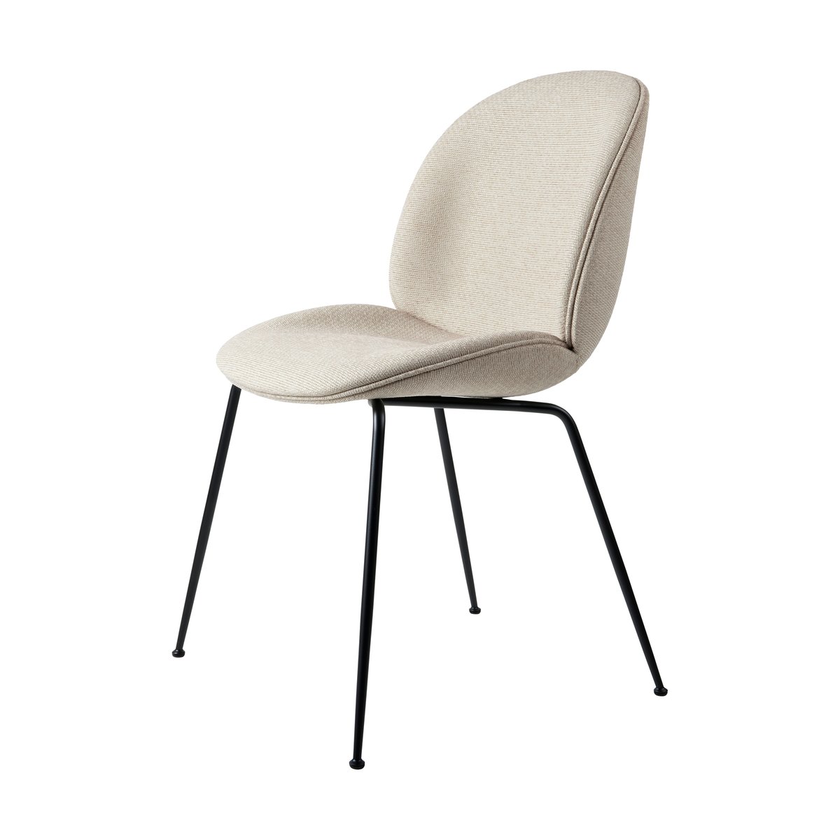 Gubi Beetle dining chair fully upholstered conic base Tempt 61168-black matt