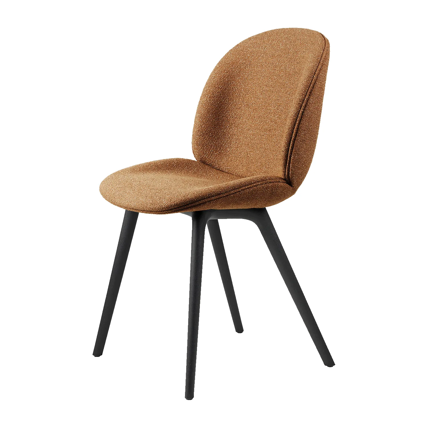 Beetle dining chair fully upholstered-plastic base, Around bouclé 032-black GUBI